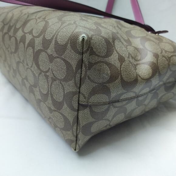 Coach Gallery Signature Brown Coated Leather Double Handles Tote Shoulder Bag - Picture 16 of 16